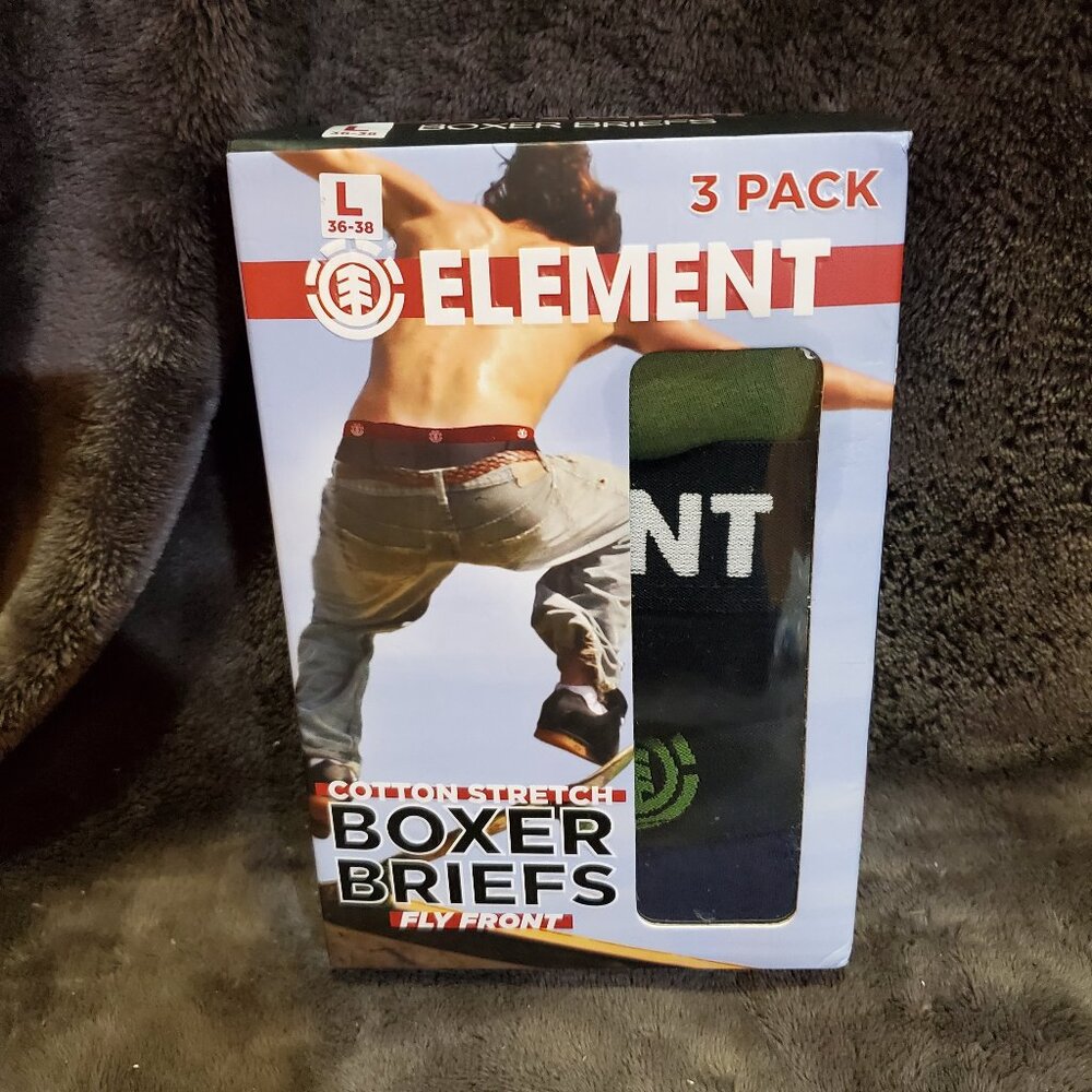 Element Cotton Stretch Men's Boxer Briefs With Fly Front Size L (36-38)